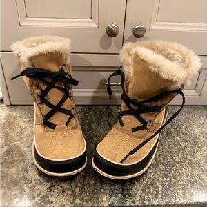 Sorel Tan and Black Winter Boots